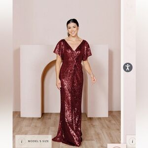 Gwen Sequin Dress in Cabernet